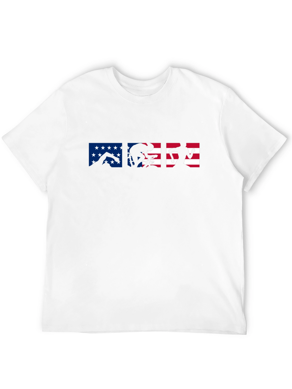 Triathlon USA Flag T-Shirt | Swim Bike Run