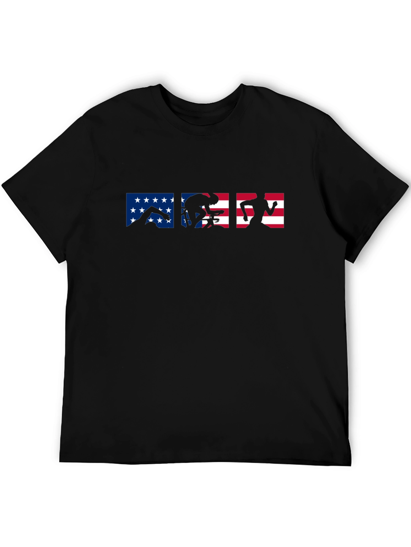 Triathlon USA Flag T-Shirt | Swim Bike Run