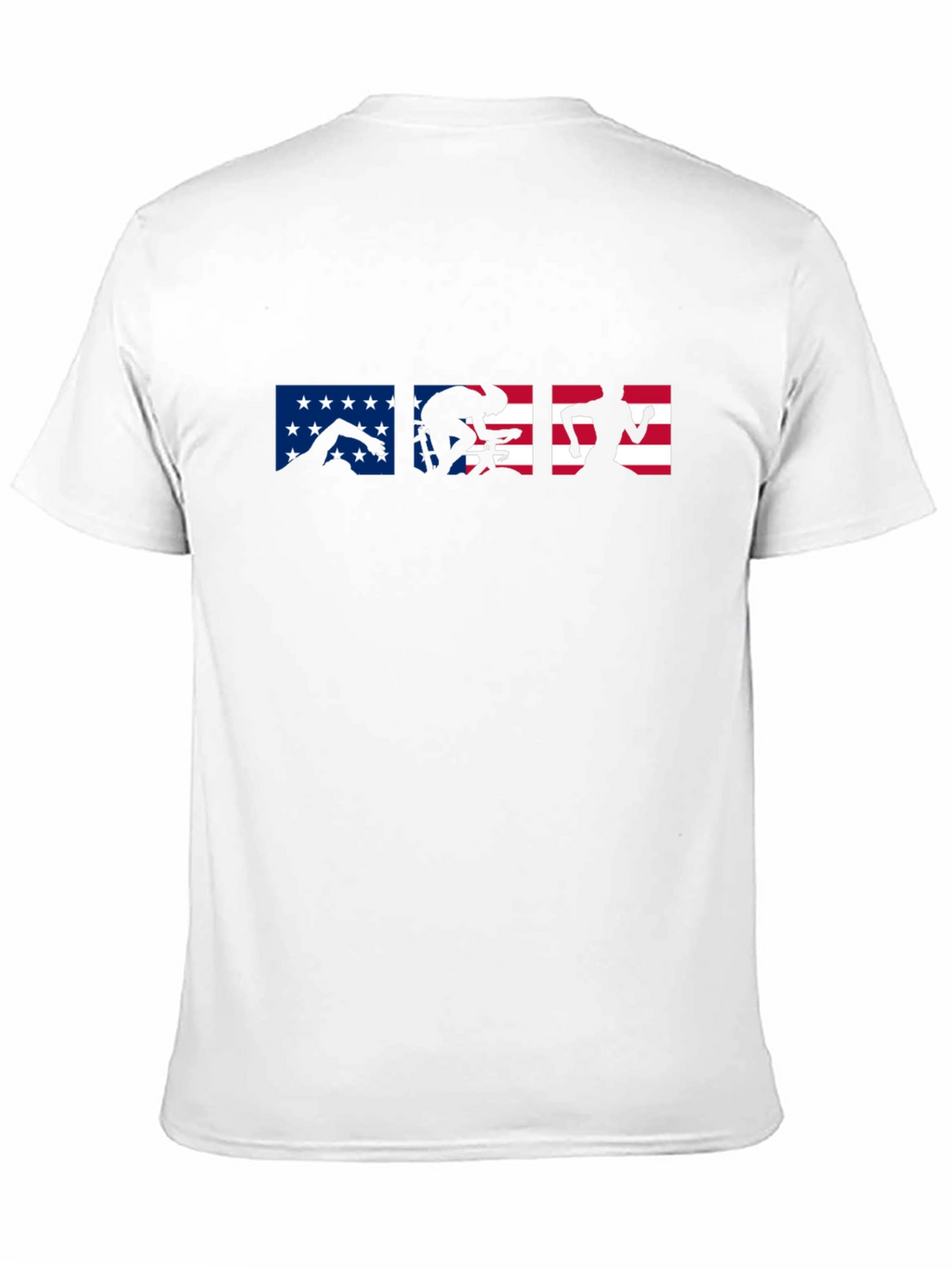 Triathlon USA Flag T-Shirt | Swim Bike Run
