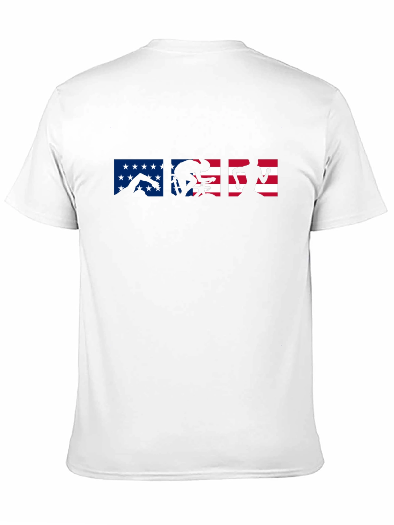 Triathlon USA Flag T-Shirt | Swim Bike Run