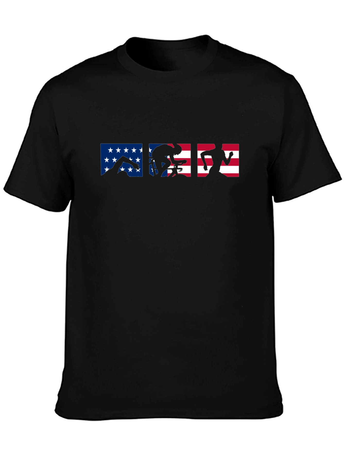 Triathlon USA Flag T-Shirt | Swim Bike Run
