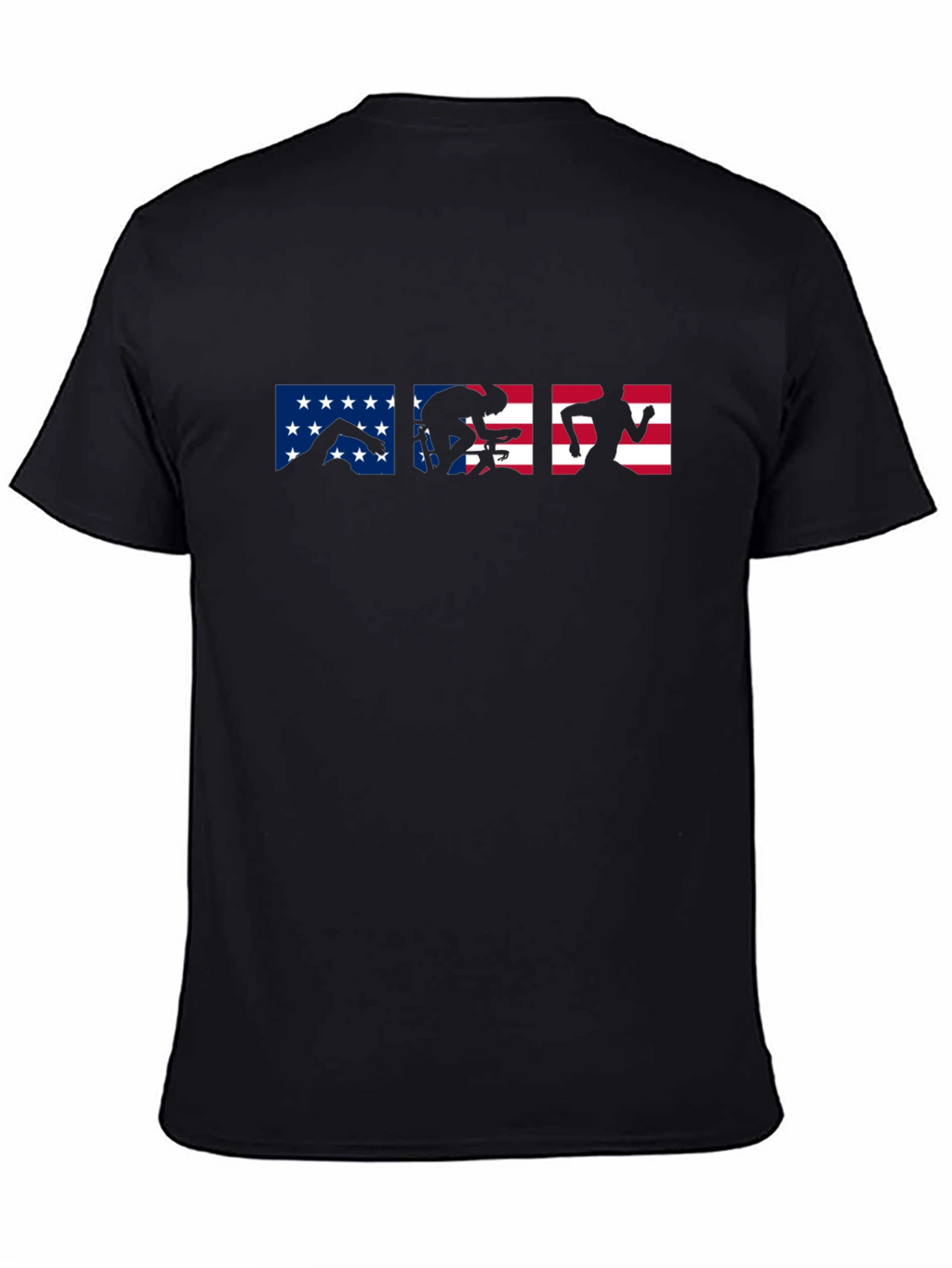 Triathlon USA Flag T-Shirt | Swim Bike Run