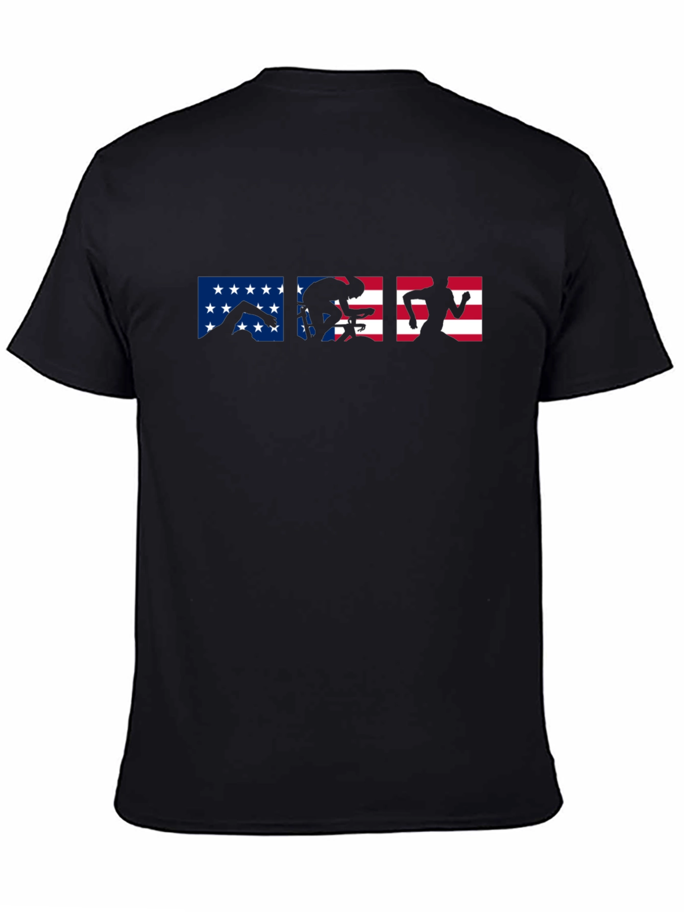 Triathlon USA Flag T-Shirt | Swim Bike Run