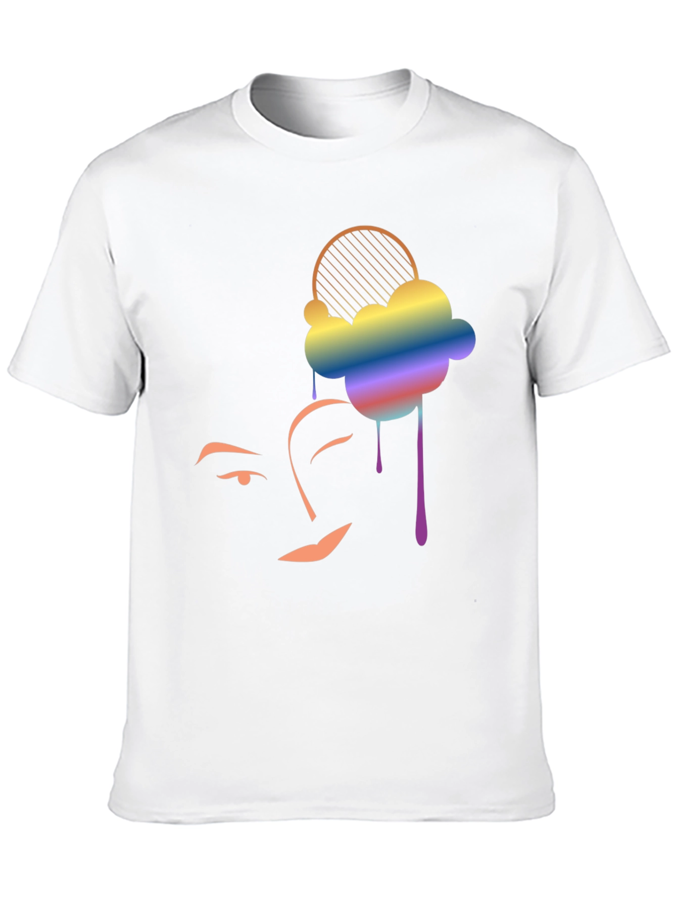 Rainbow Cloud Face Graphic Tee