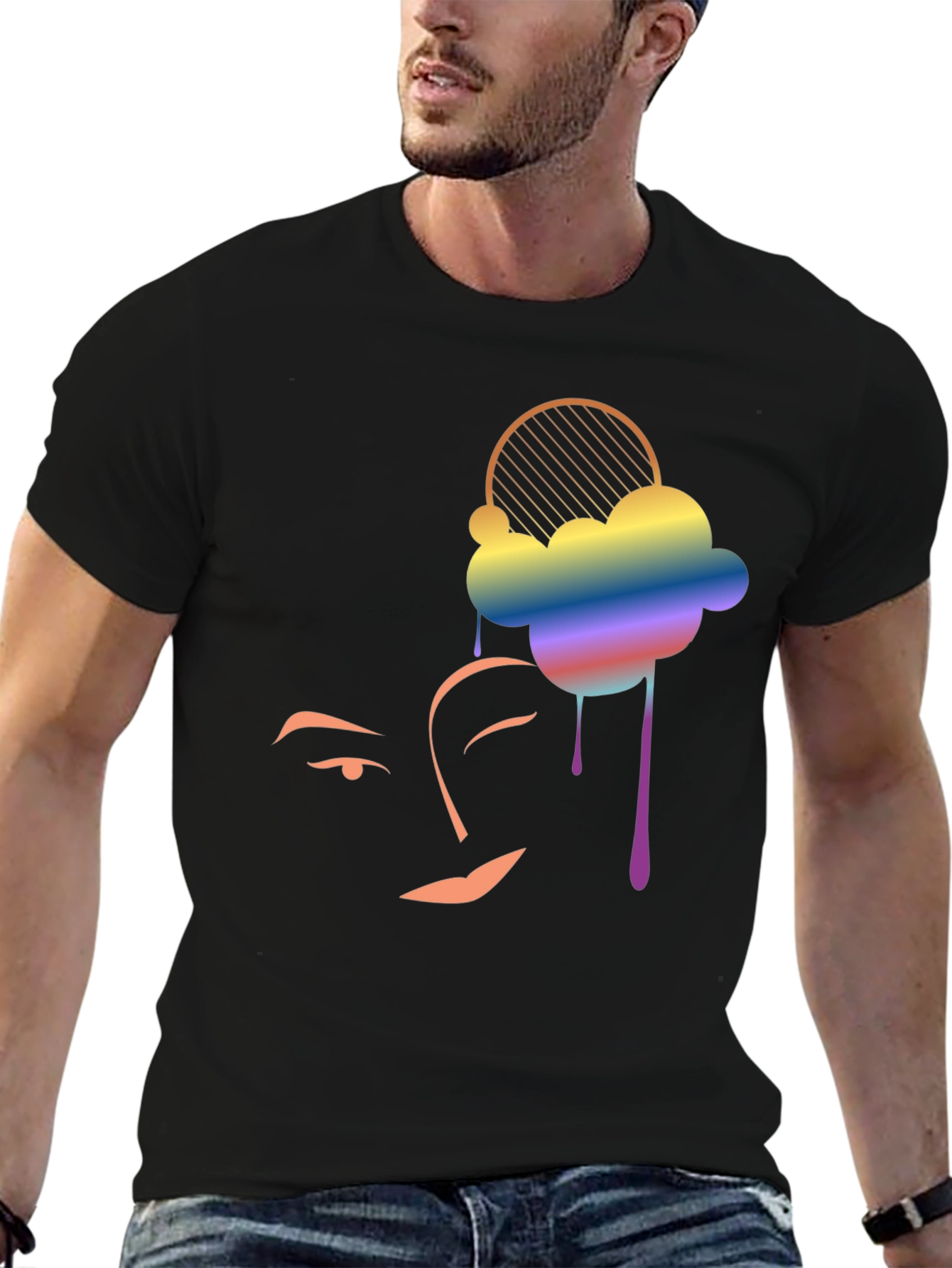 Rainbow Cloud Face Graphic Tee