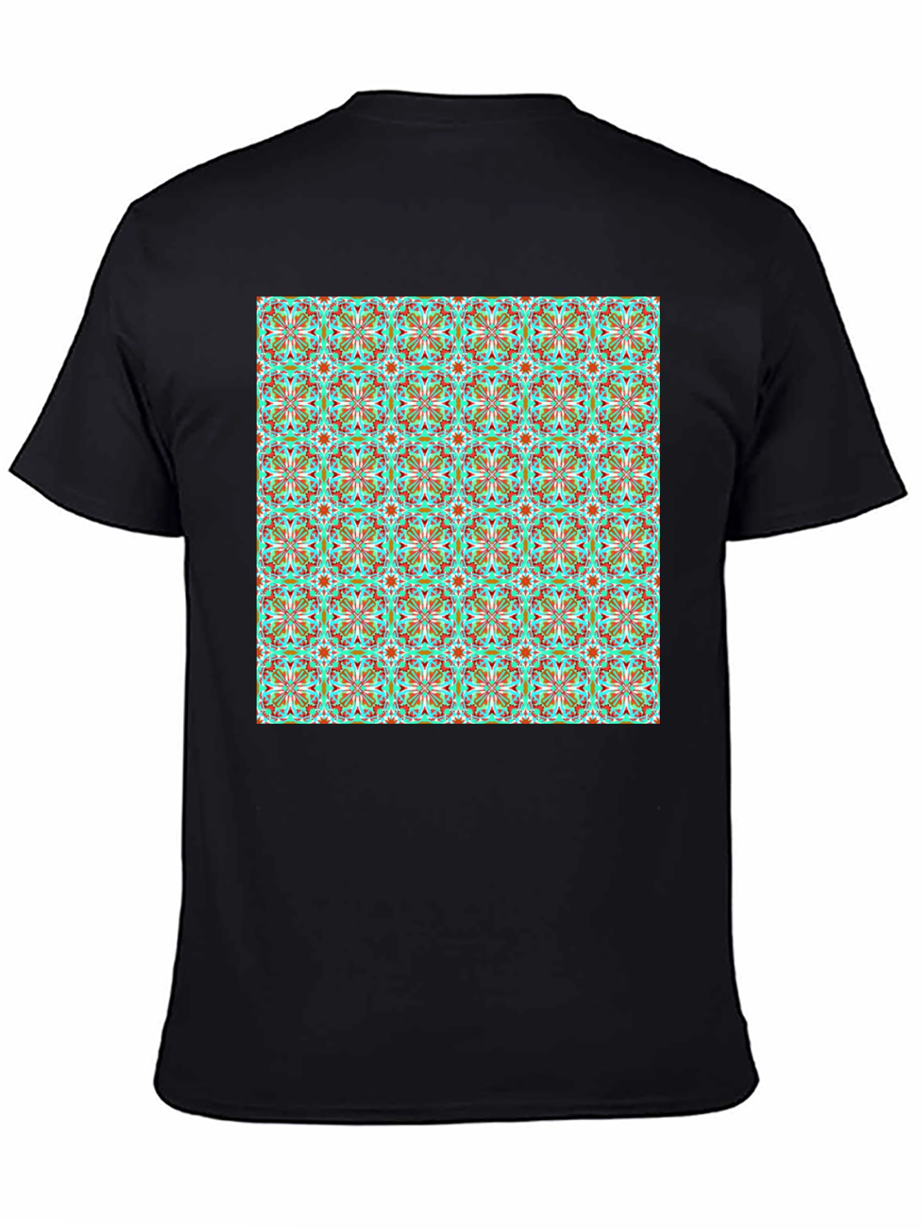 Patterned Mens Black T-Shirt