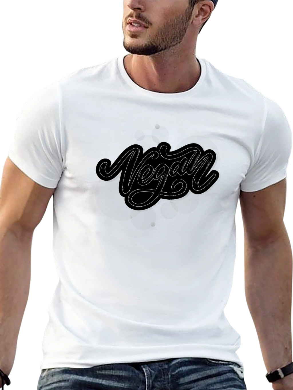 Vegan Script T-Shirt - Black Cotton Tee