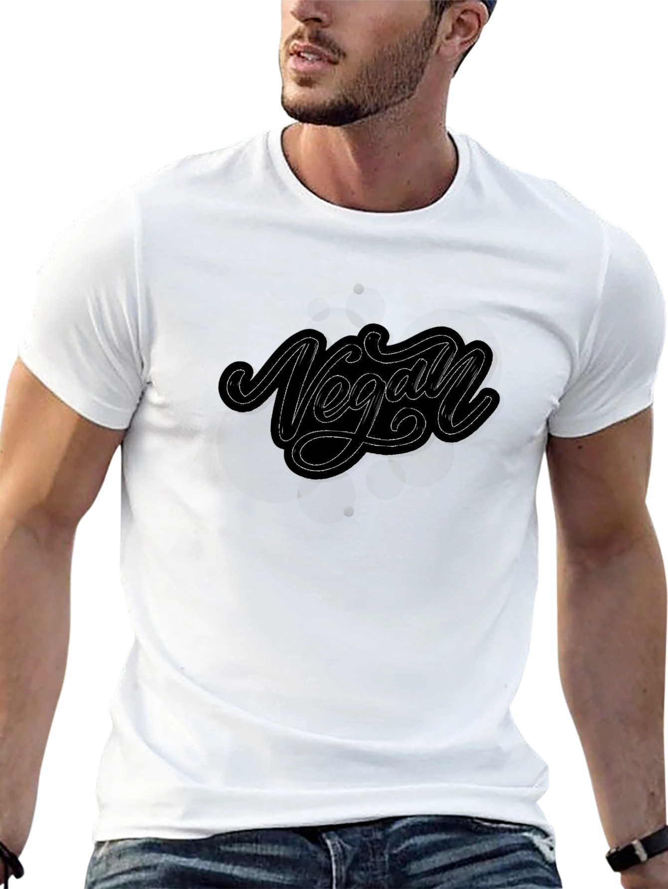 Vegan Script T-Shirt - Black Cotton Tee