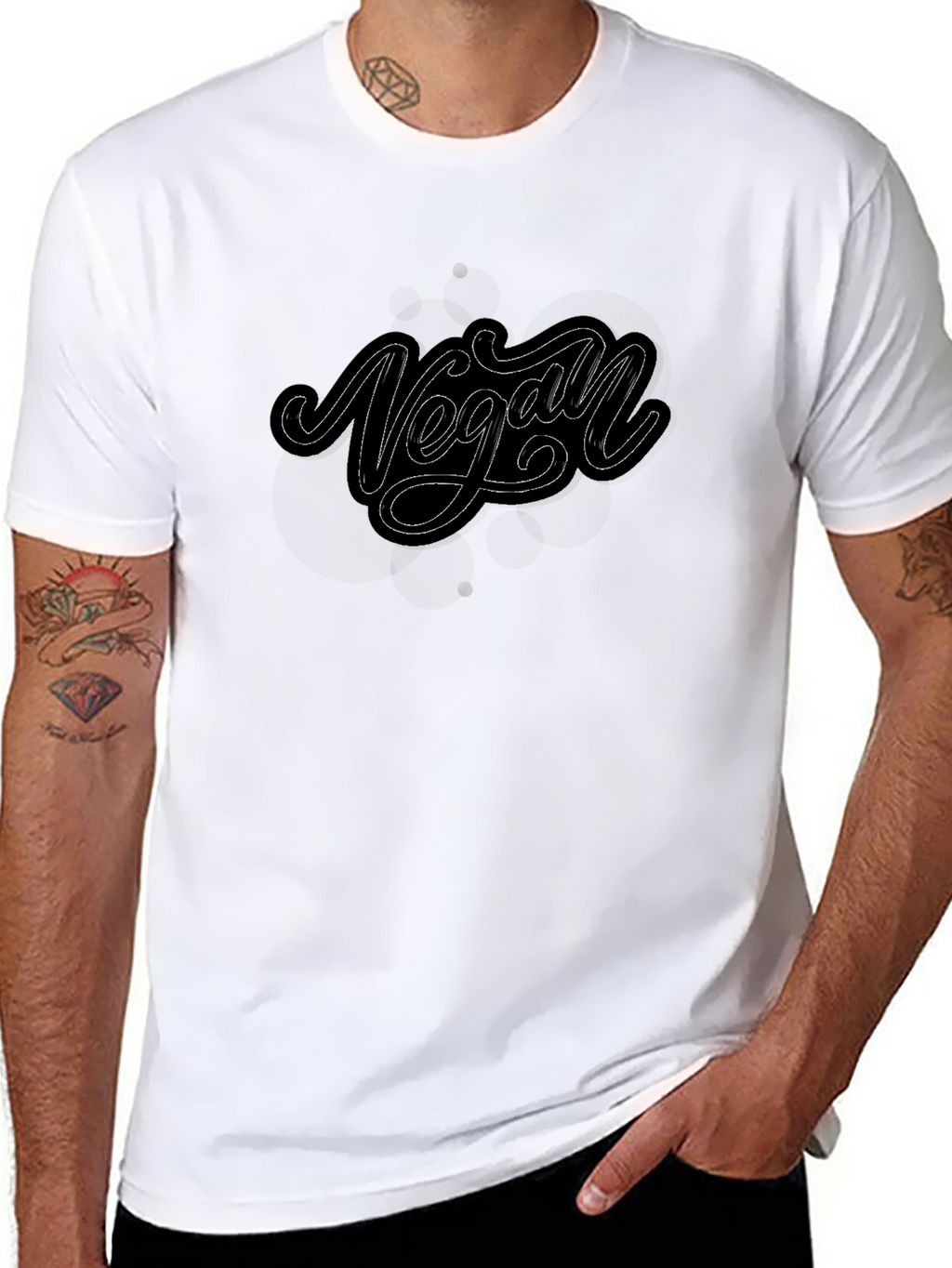 Vegan Script T-Shirt - Black Cotton Tee