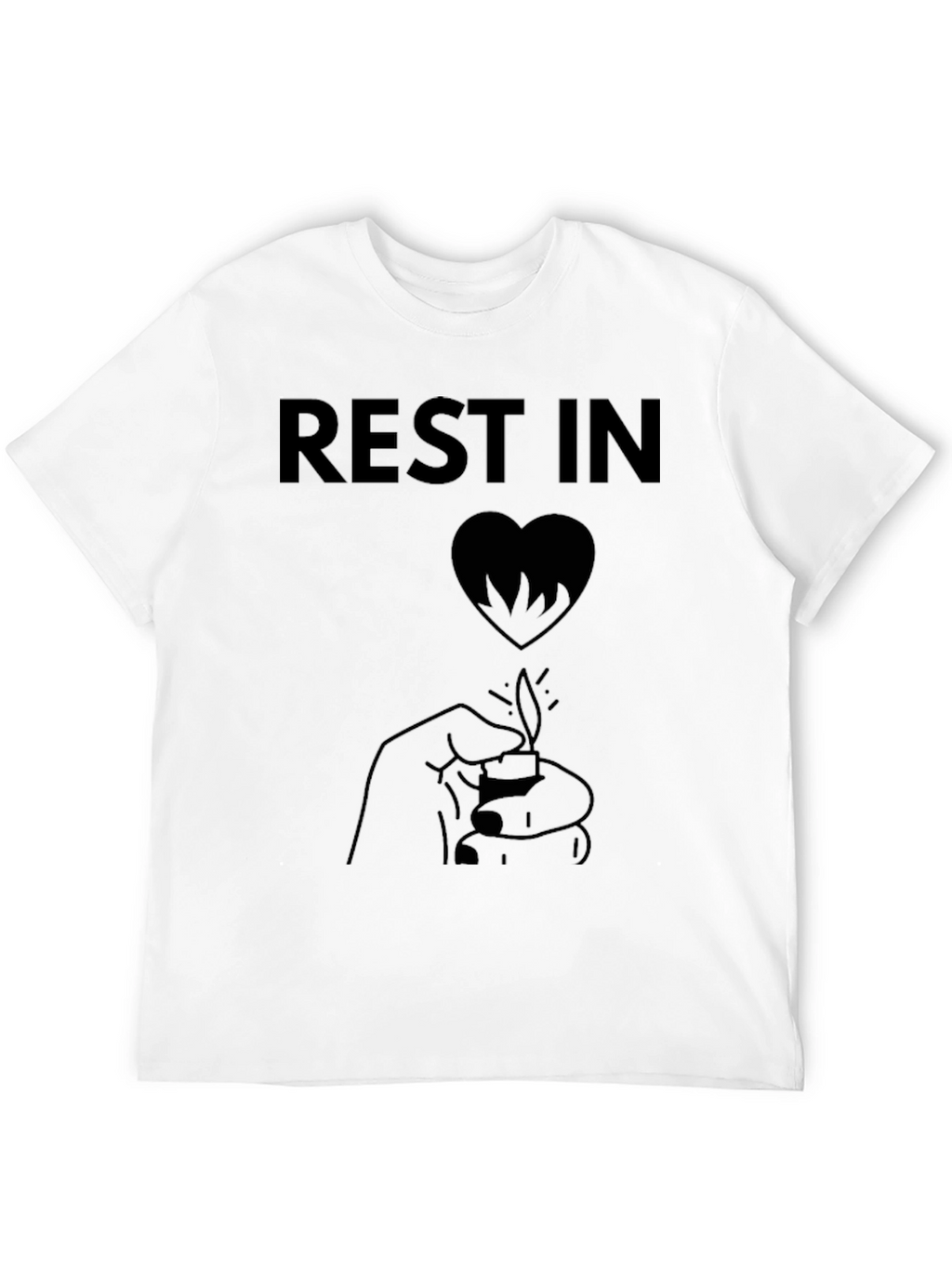 Rest In Heart Mens Black Graphic T-Shirt