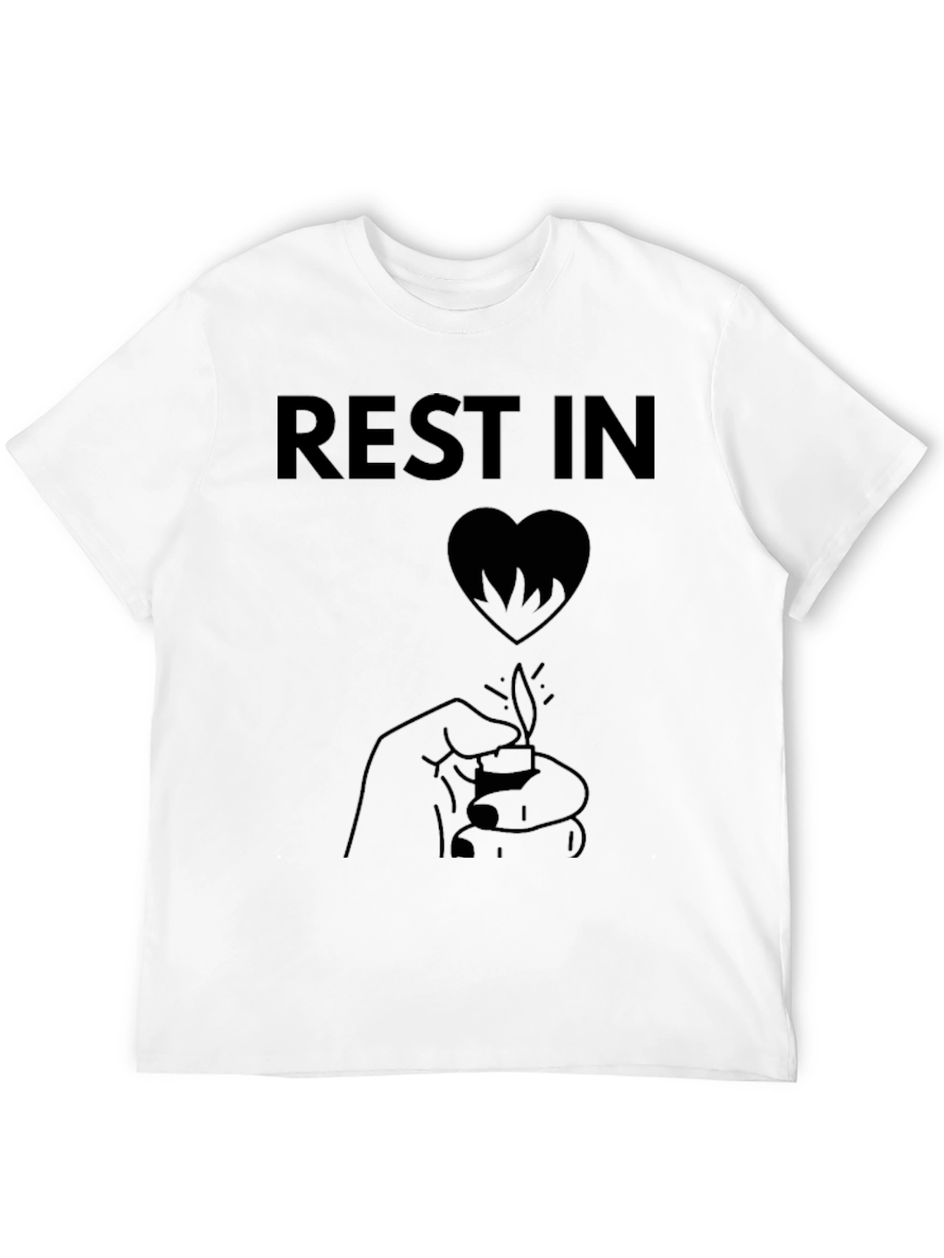 Rest In Heart Mens Black Graphic T-Shirt