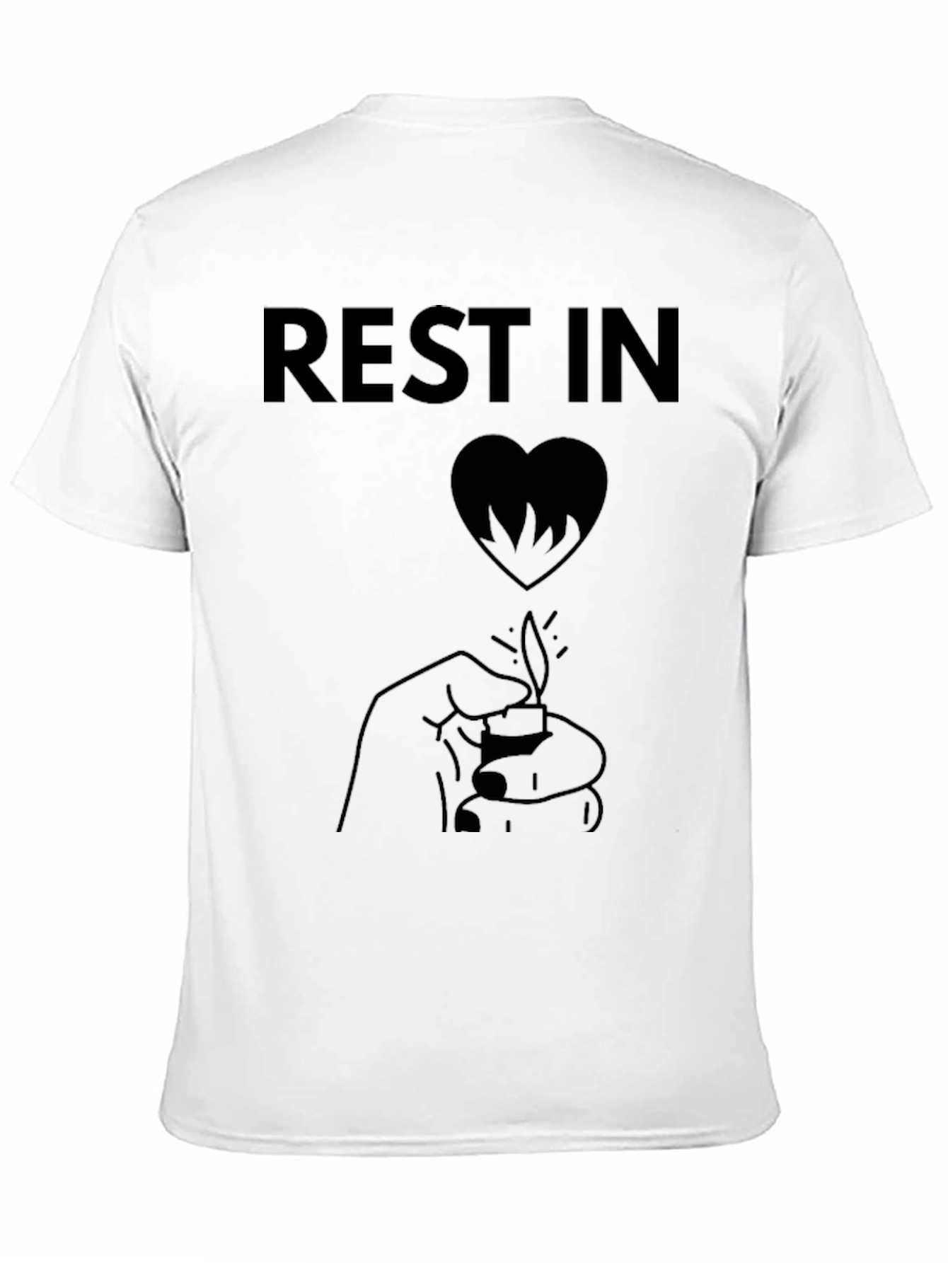 Rest In Heart Mens Black Graphic T-Shirt