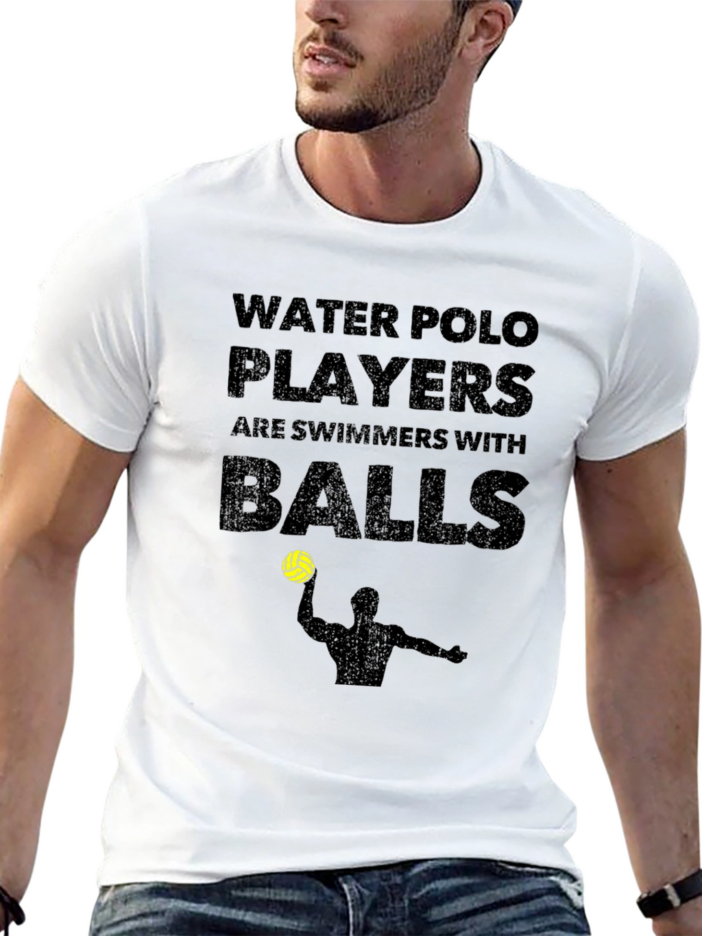 Water Polo Players T-Shirt Funny Swimmers With Balls Tee