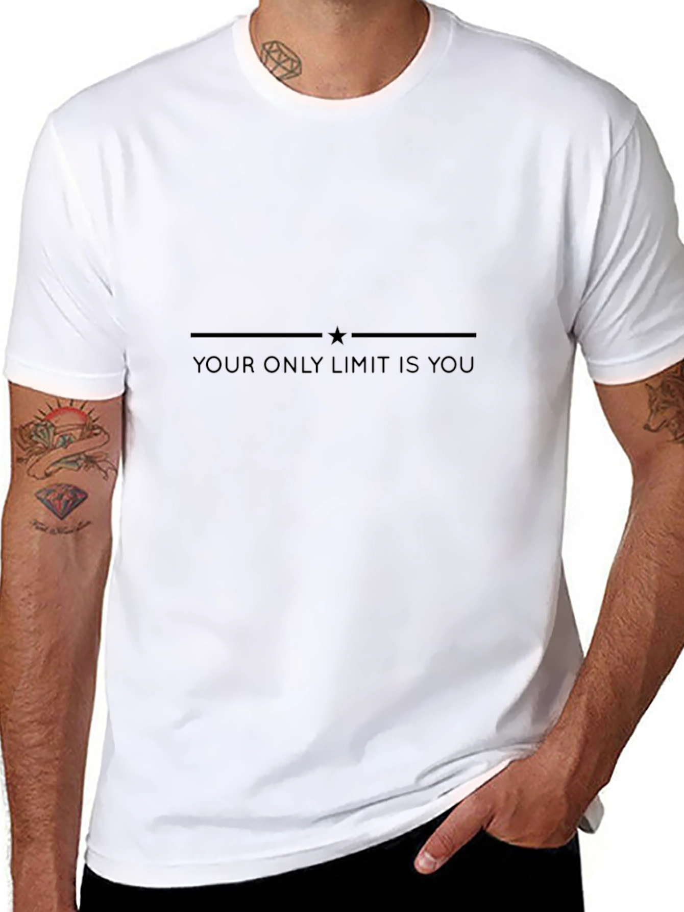 Motivational Tee: Your Only Limit Is You - Black