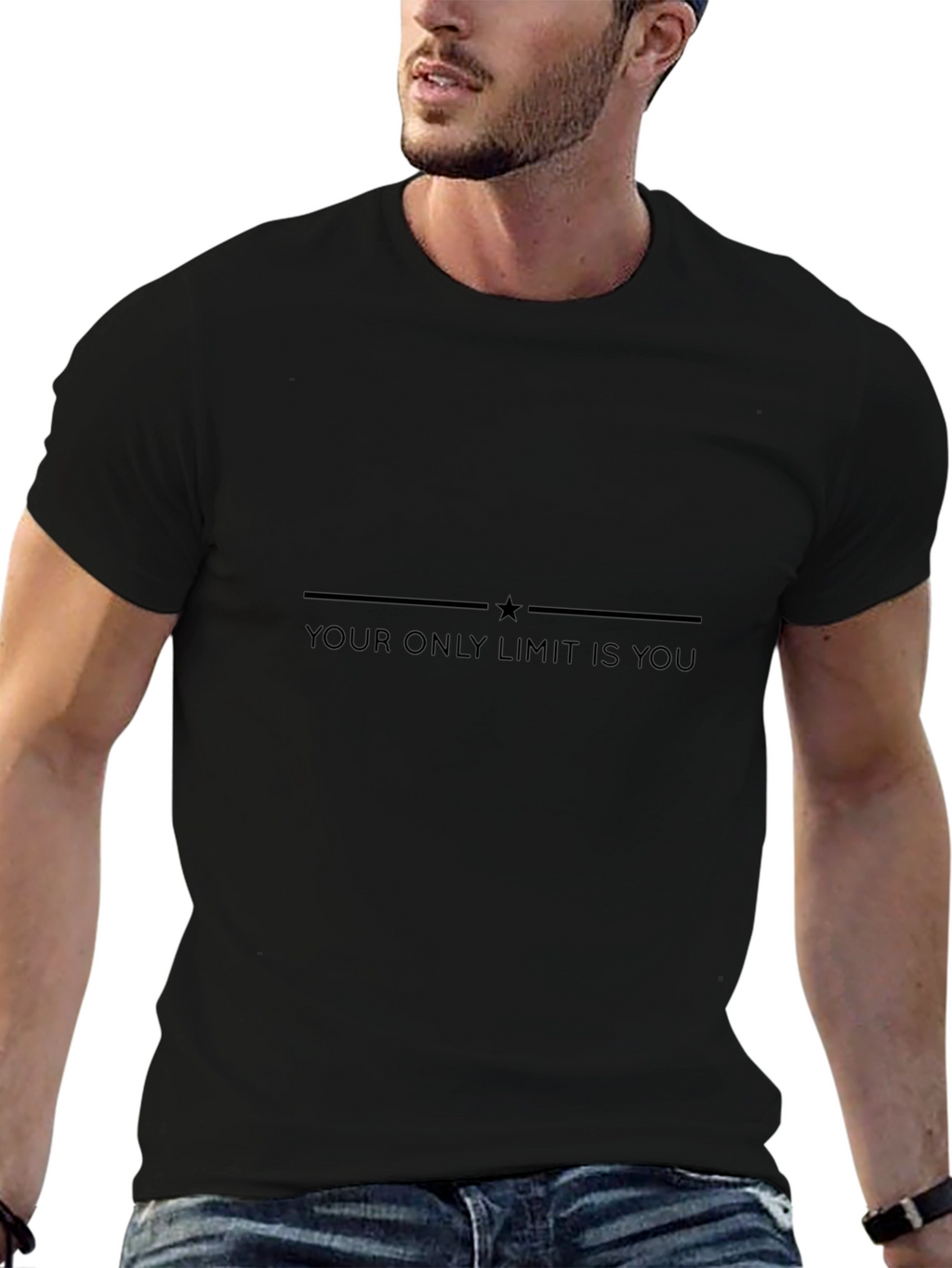 Motivational Tee: Your Only Limit Is You - Black