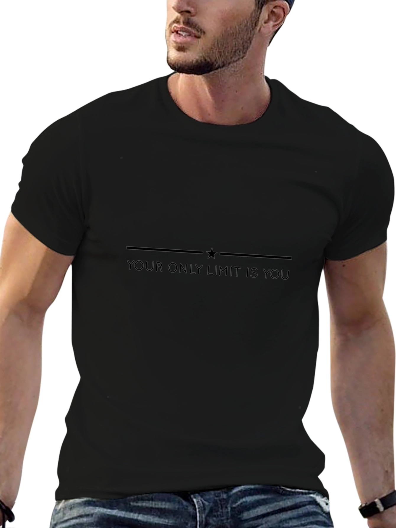 Motivational Tee: Your Only Limit Is You - Black