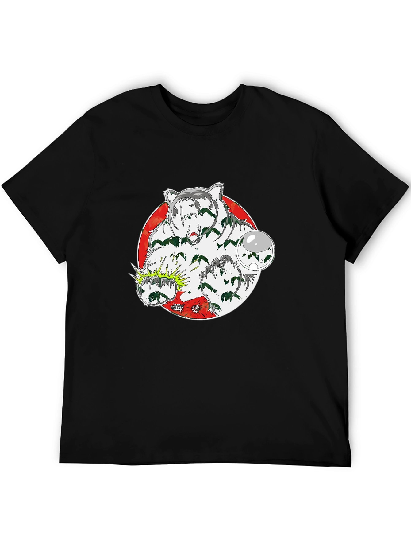 Bear Graphic Print Crew Neck T-Shirt