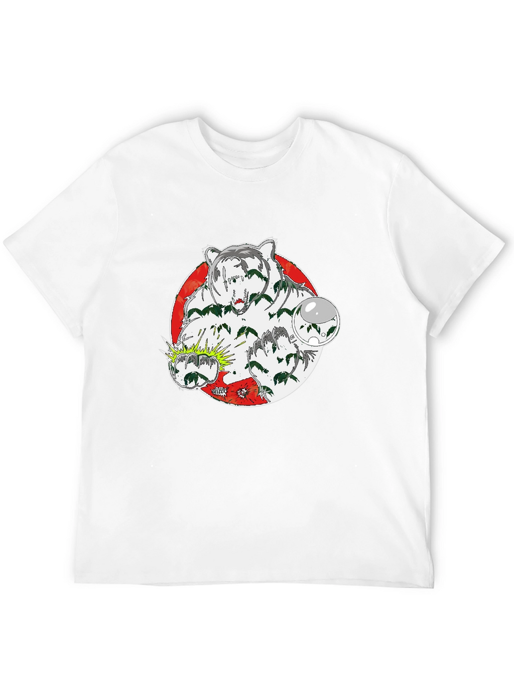 Bear Graphic Print Crew Neck T-Shirt