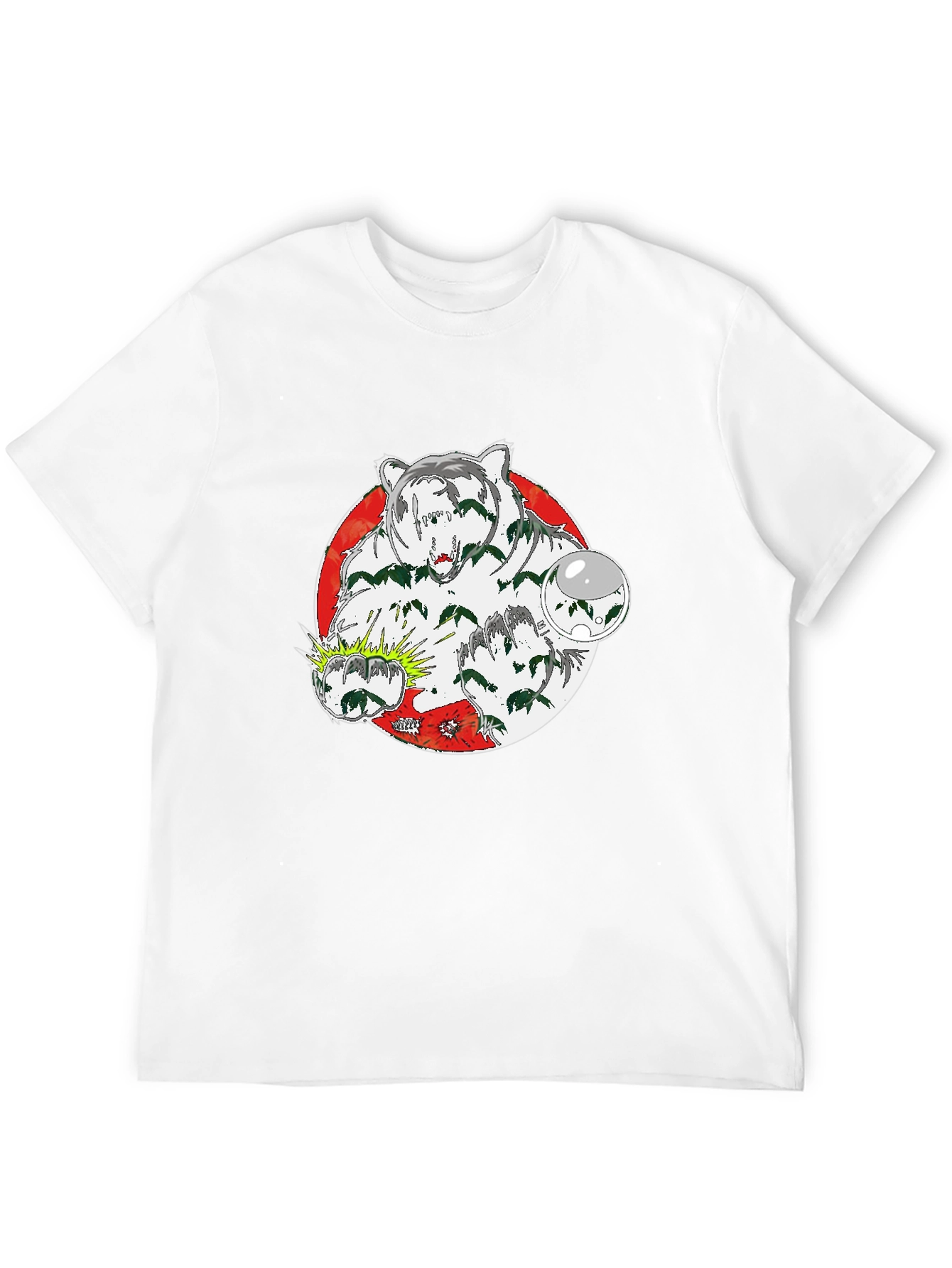 Bear Graphic Print Crew Neck T-Shirt