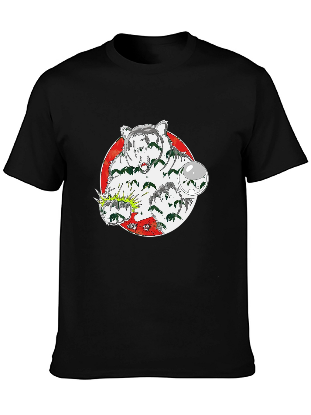 Bear Graphic Print Crew Neck T-Shirt