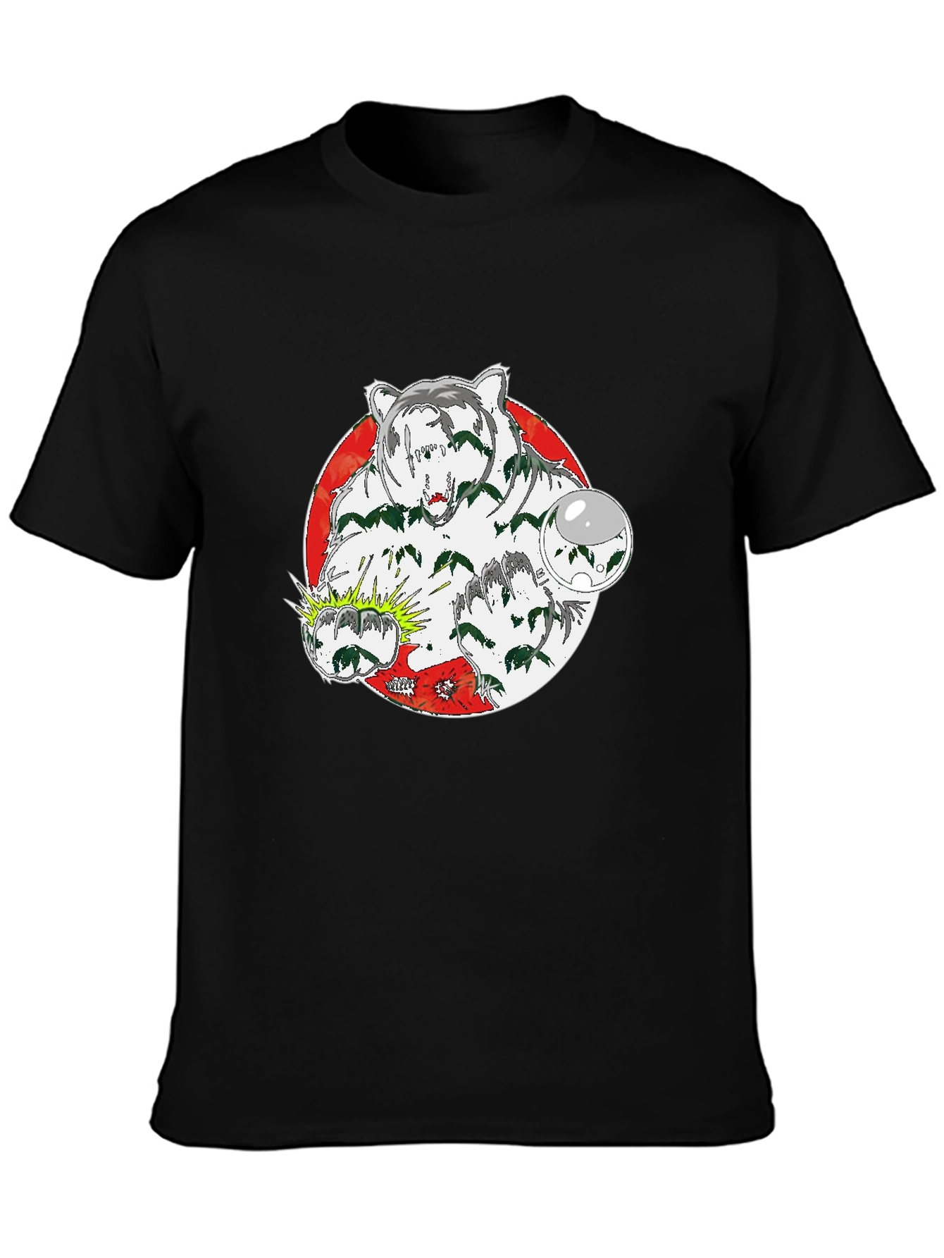 Bear Graphic Print Crew Neck T-Shirt
