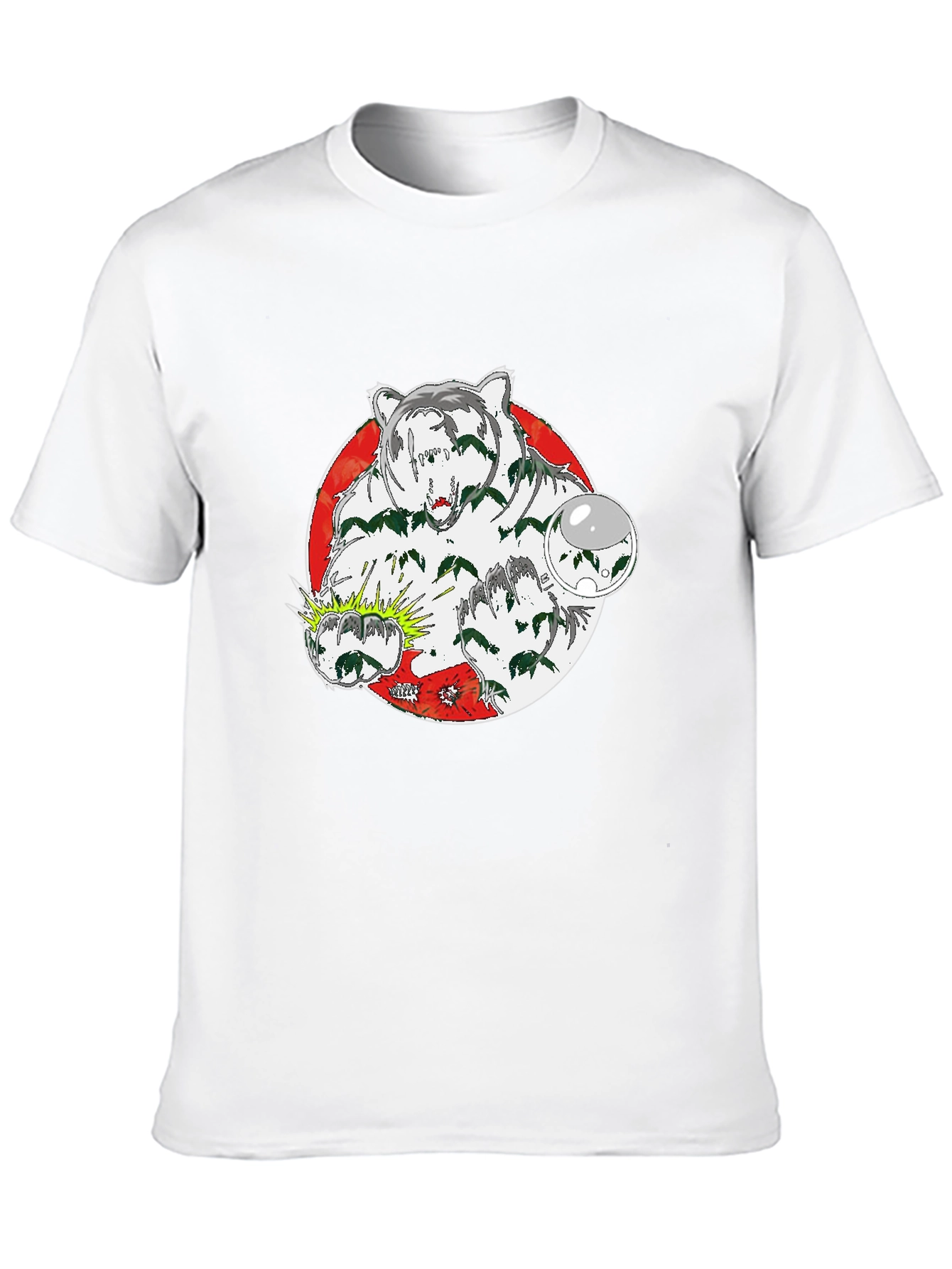Bear Graphic Print Crew Neck T-Shirt