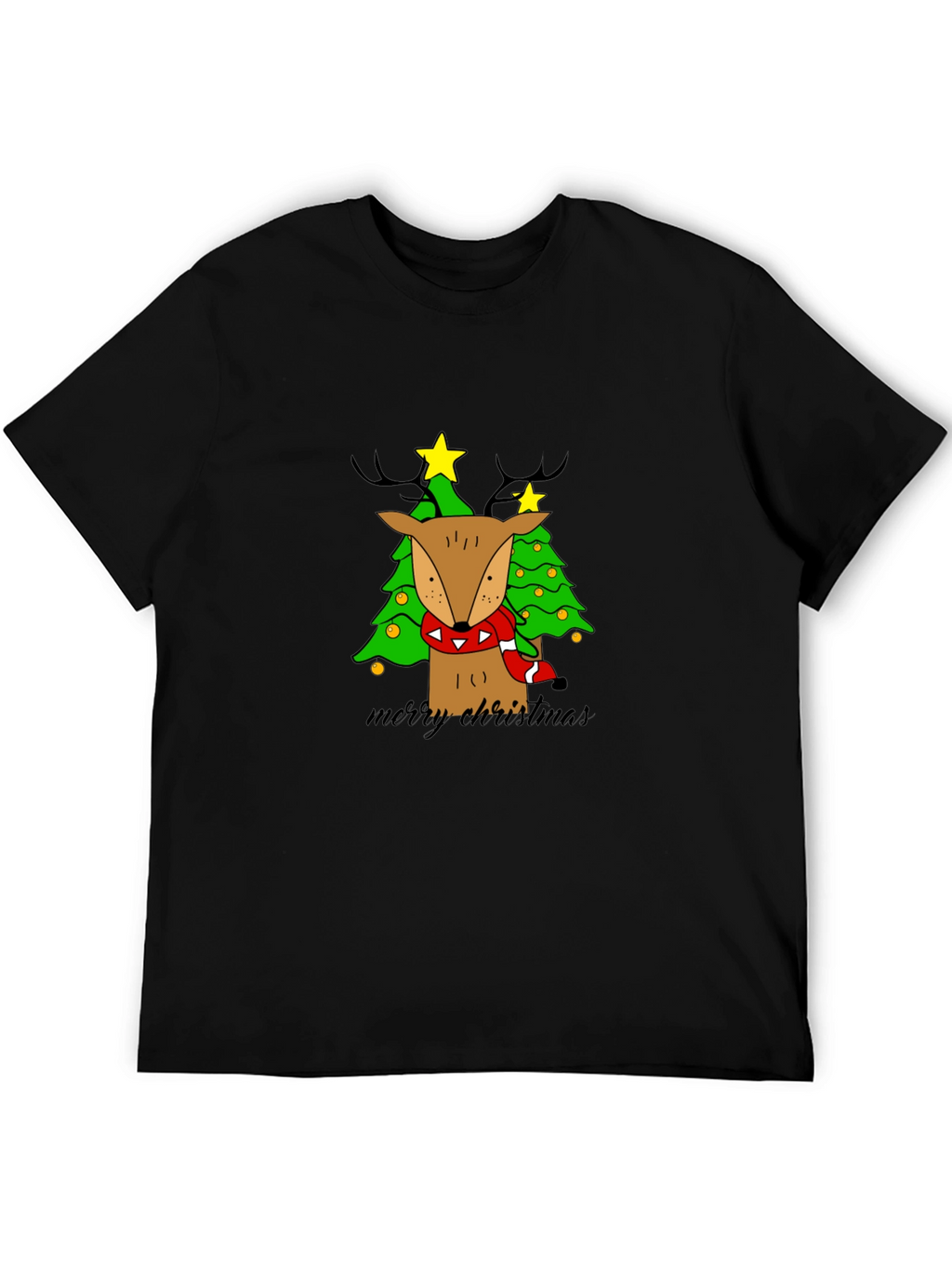 Christmas Reindeer Tree Graphic Tee