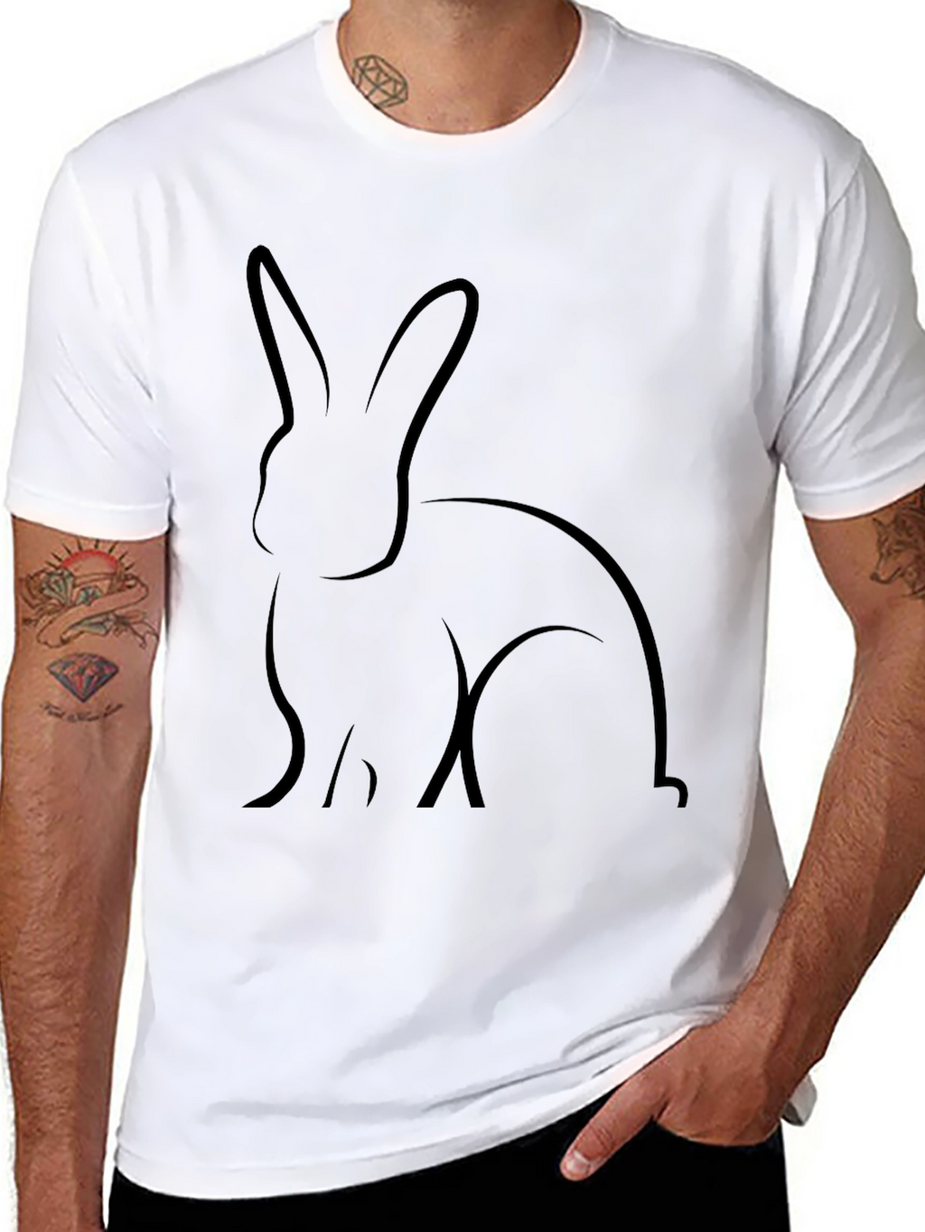 Black Rabbit Graphic Tee - Casual Comfort