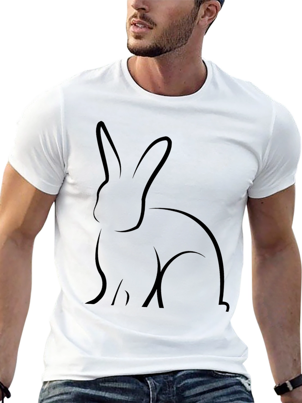 Black Rabbit Graphic Tee - Casual Comfort