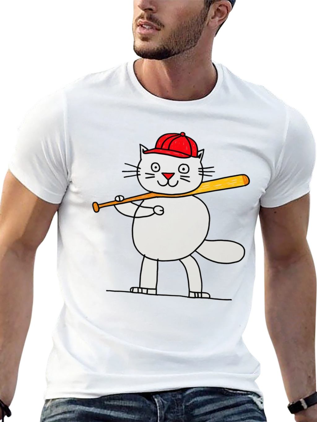 Baseball Cat T-Shirt - Funny Kitten Tee