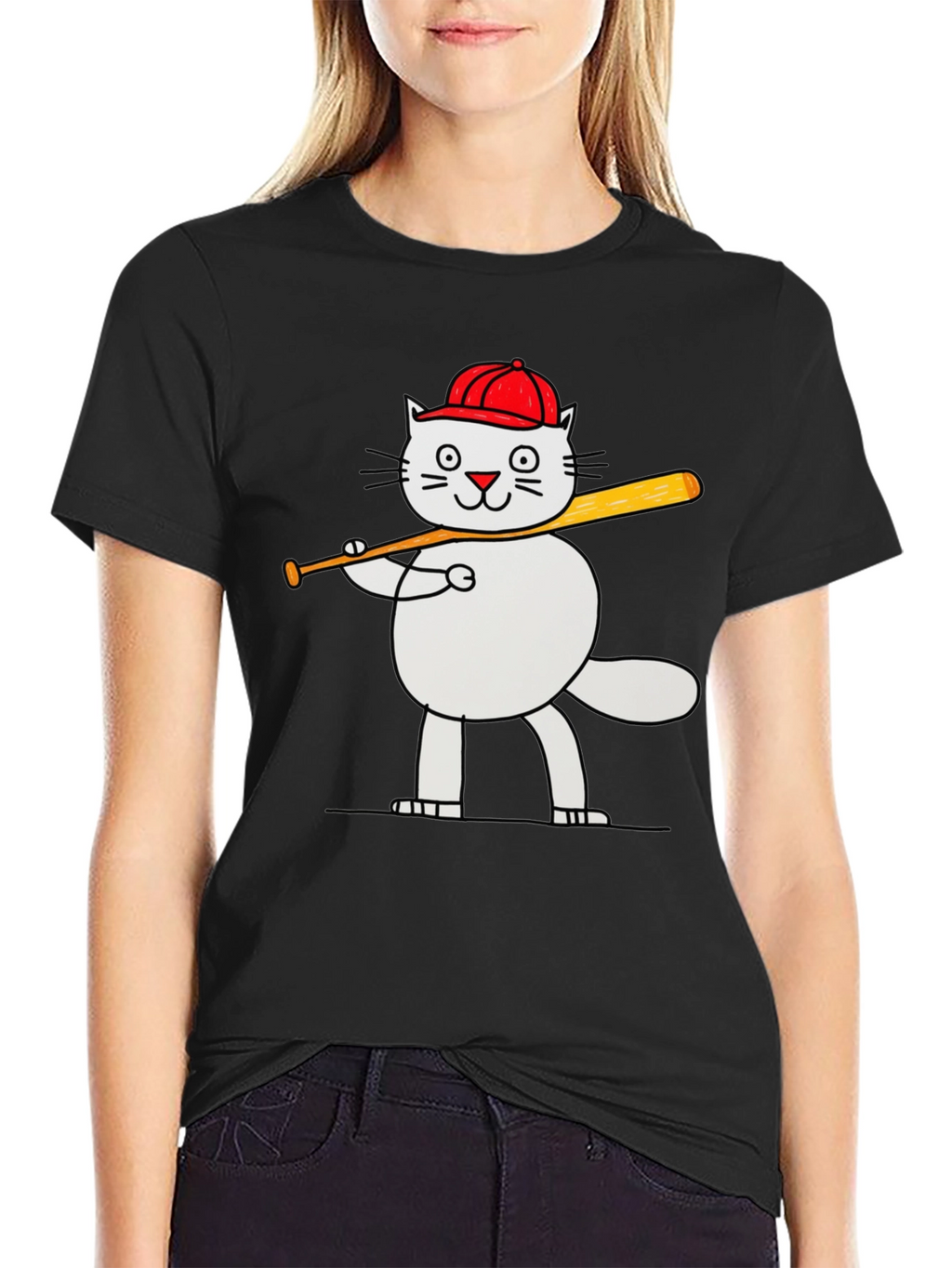 Baseball Cat T-Shirt - Funny Kitten Tee