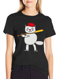 Baseball Cat T-Shirt - Funny Kitten Tee