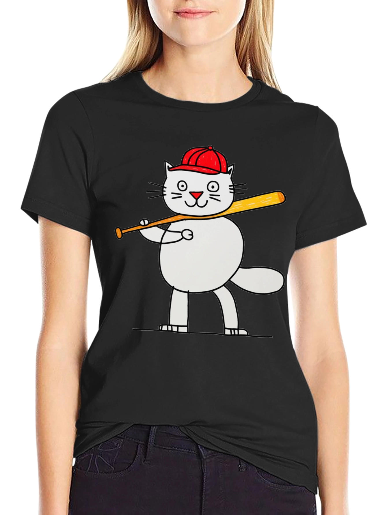 Baseball Cat T-Shirt - Funny Kitten Tee