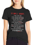 Motivational It Will Hurt Black T-Shirt