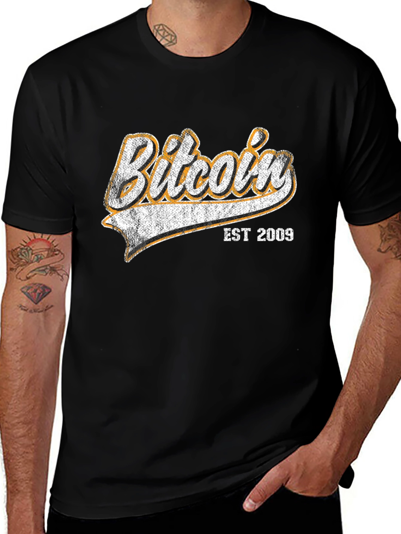 Bitcoin EST 2009 Black Graphic T-Shirt
