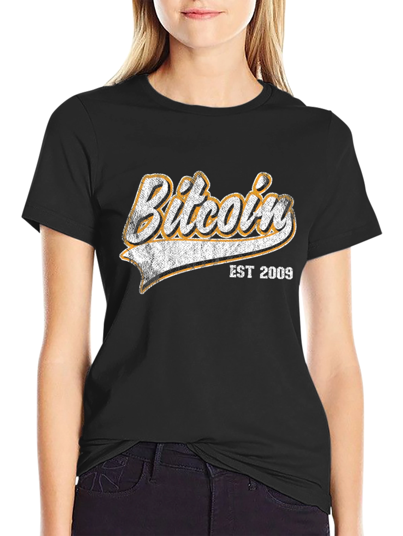 Bitcoin EST 2009 Black Graphic T-Shirt