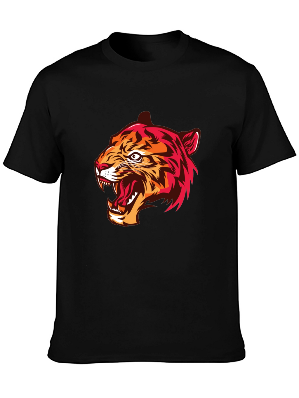 Mens Black Tiger Graphic Tee