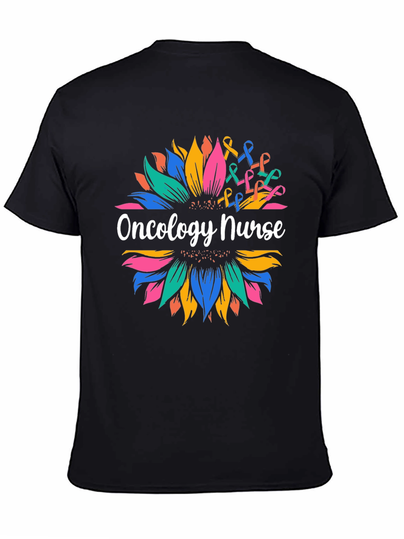 Oncology Nurse Sunflower Graphic T-Shirt