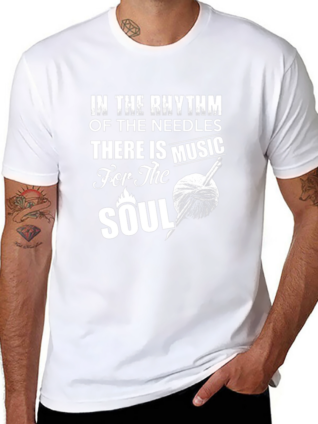 Knitting Music T-Shirt - Rhythm of Needles