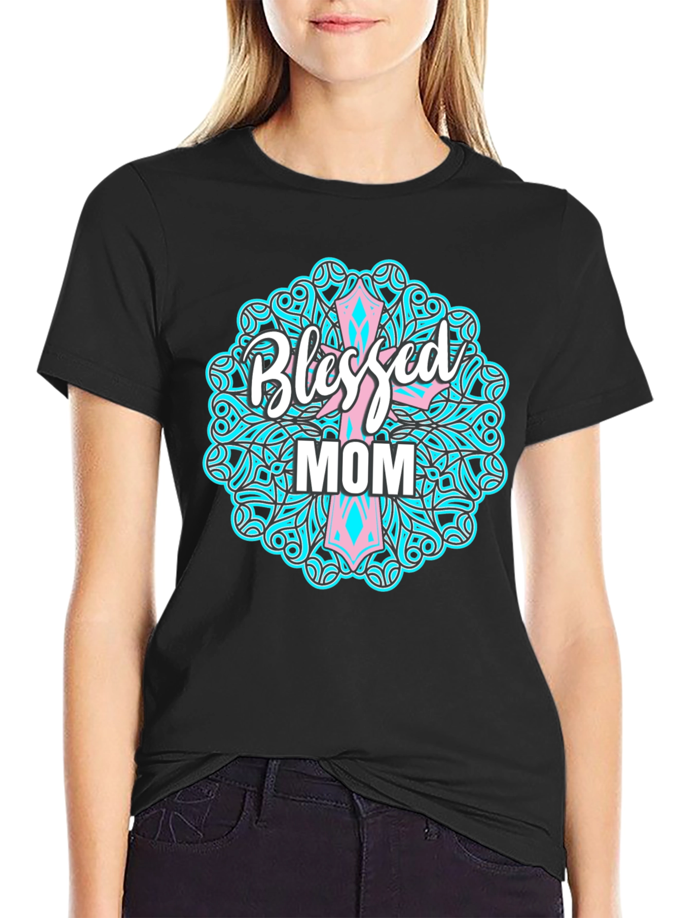 Blessed Mom Graphic Tee - Christian Mothers Day Shirt