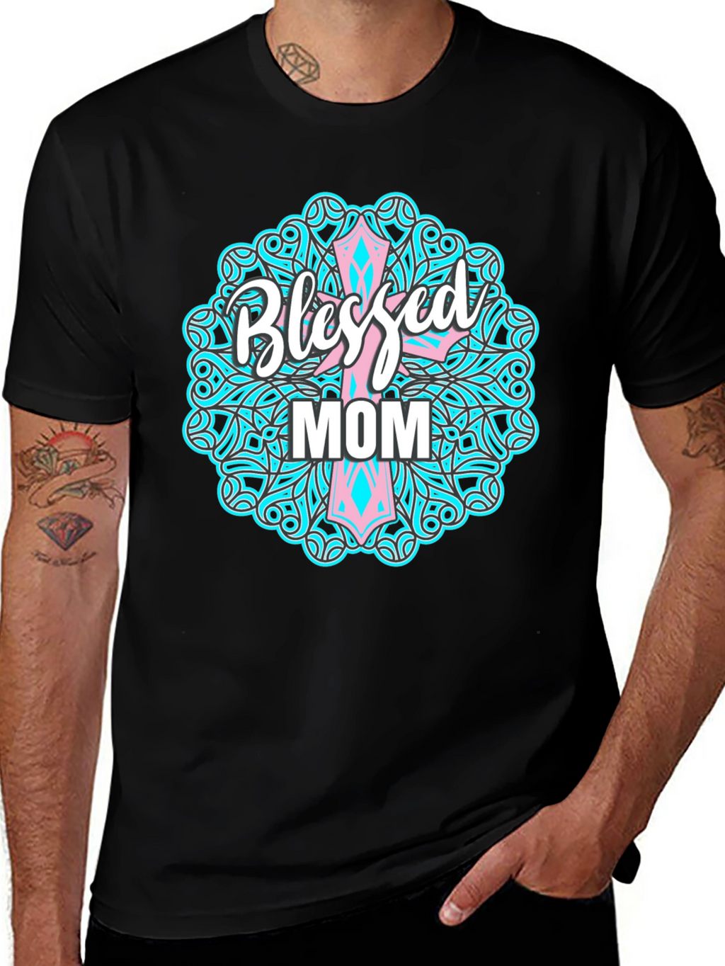 Blessed Mom Graphic Tee - Christian Mothers Day Shirt