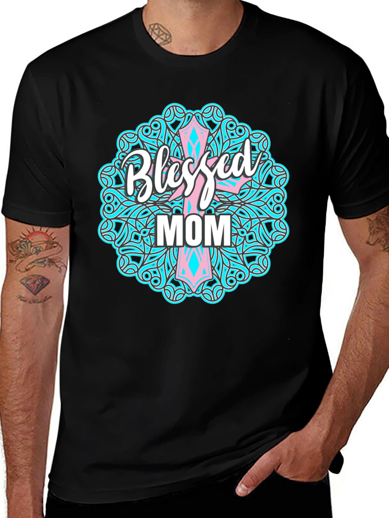 Blessed Mom Graphic Tee - Christian Mothers Day Shirt