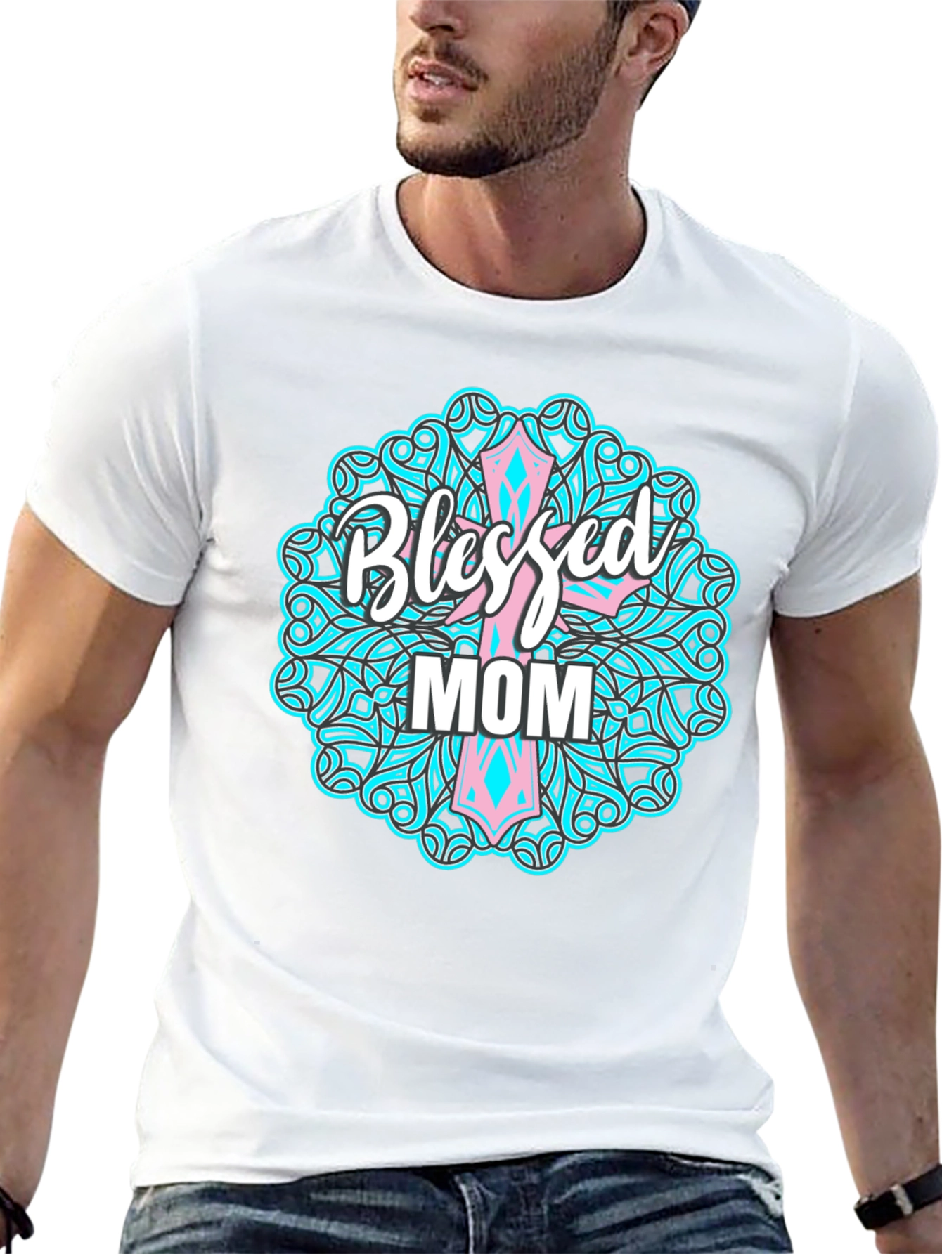 Blessed Mom Graphic Tee - Christian Mothers Day Shirt