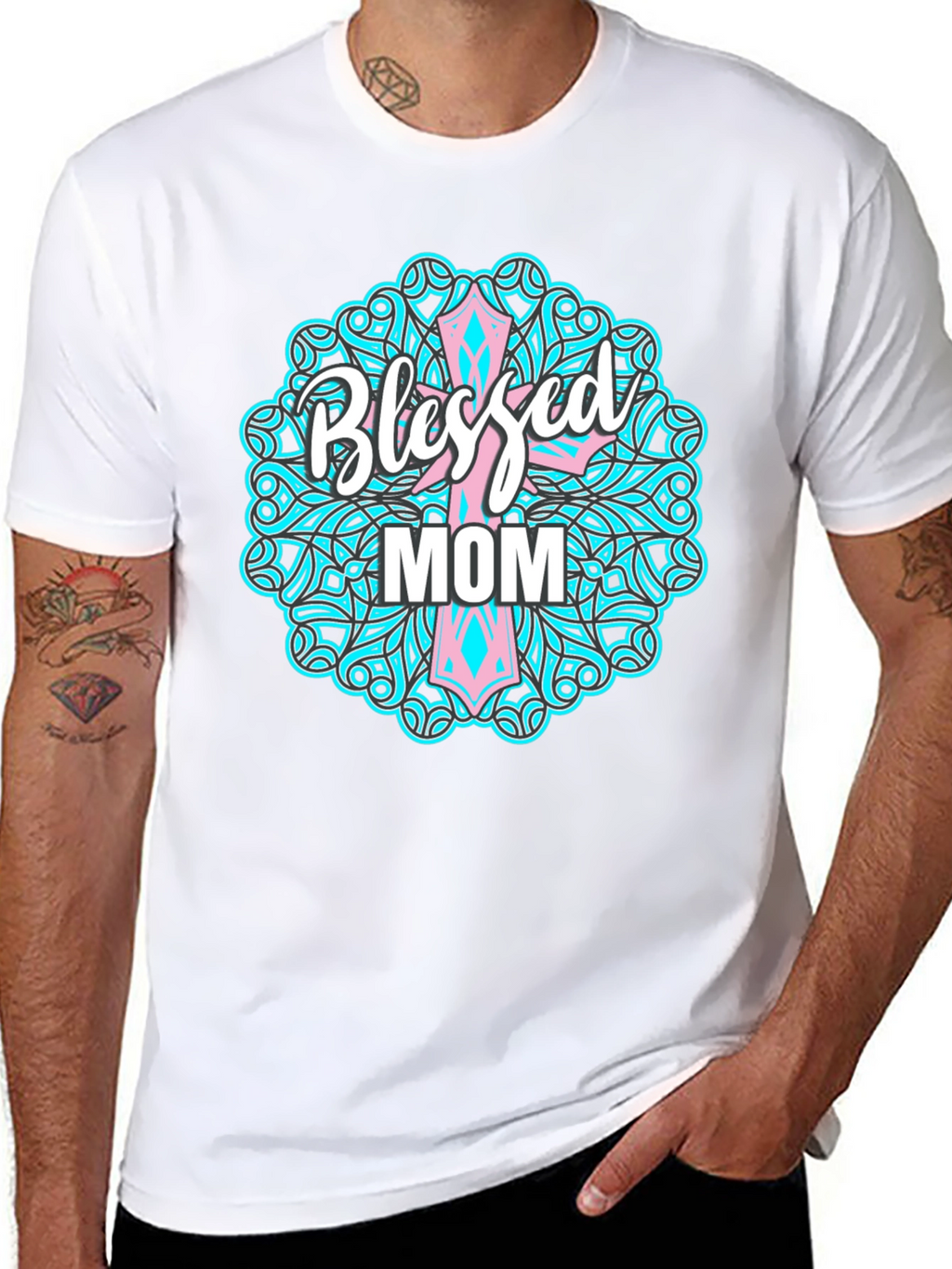 Blessed Mom Graphic Tee - Christian Mothers Day Shirt