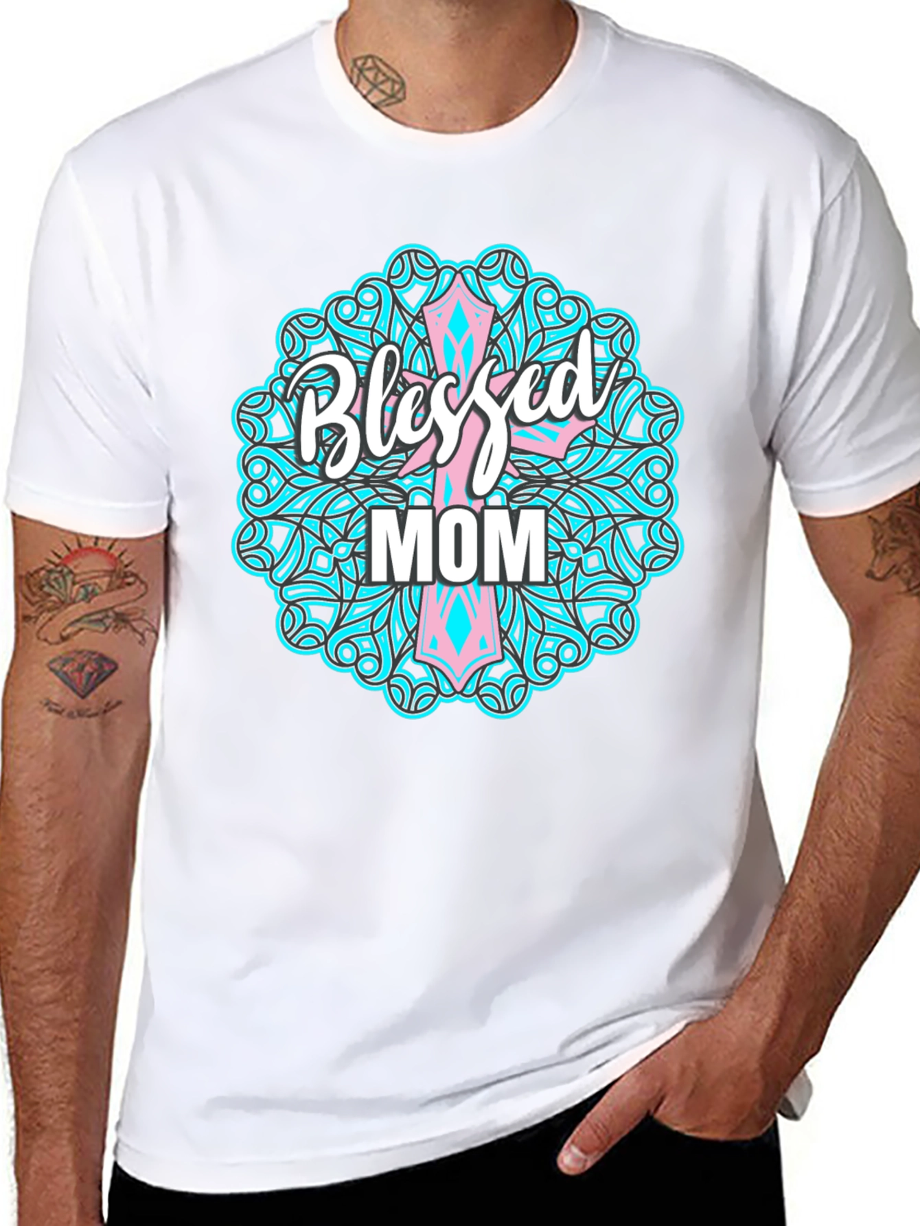 Blessed Mom Graphic Tee - Christian Mothers Day Shirt