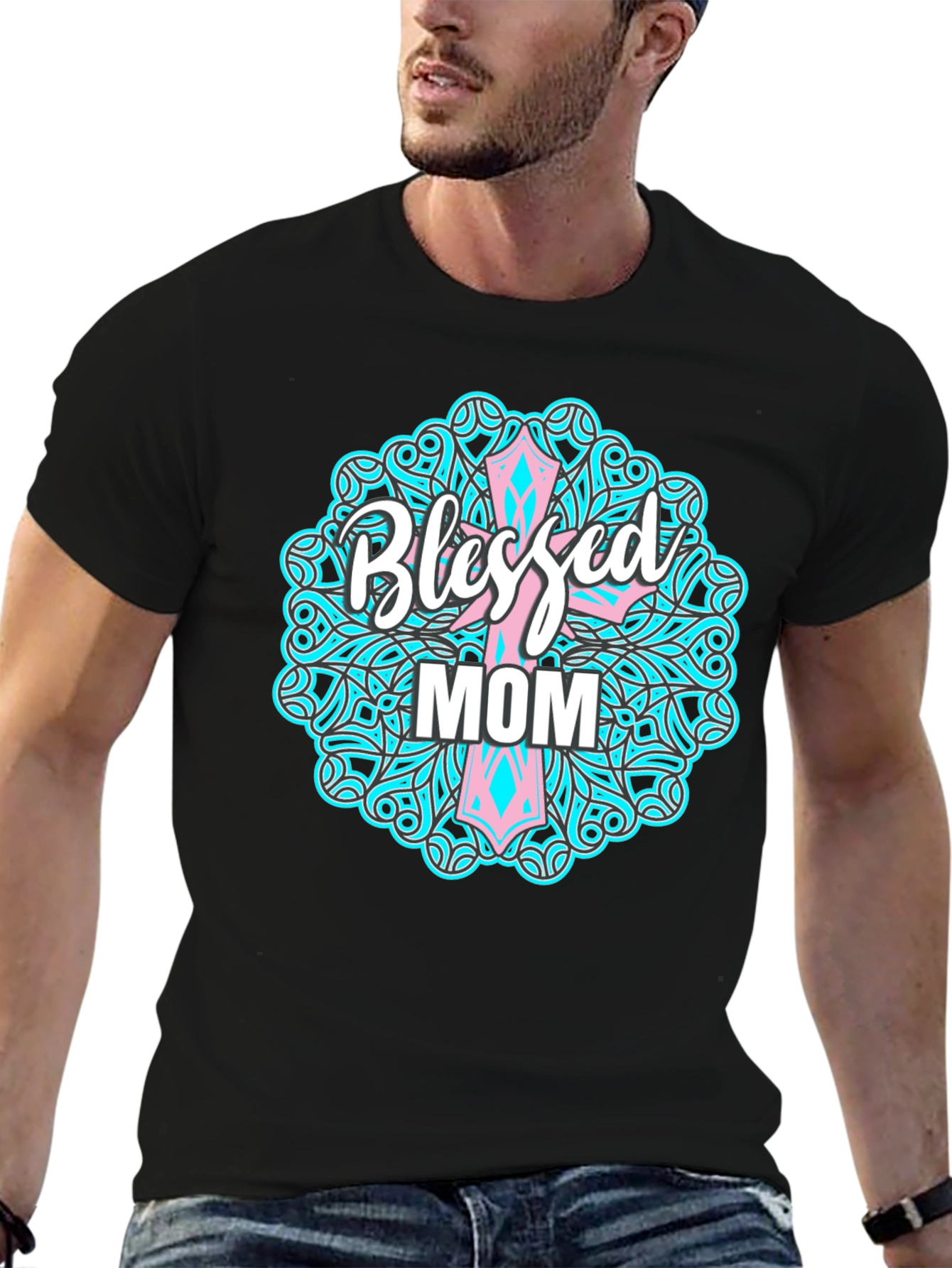 Blessed Mom Graphic Tee - Christian Mothers Day Shirt