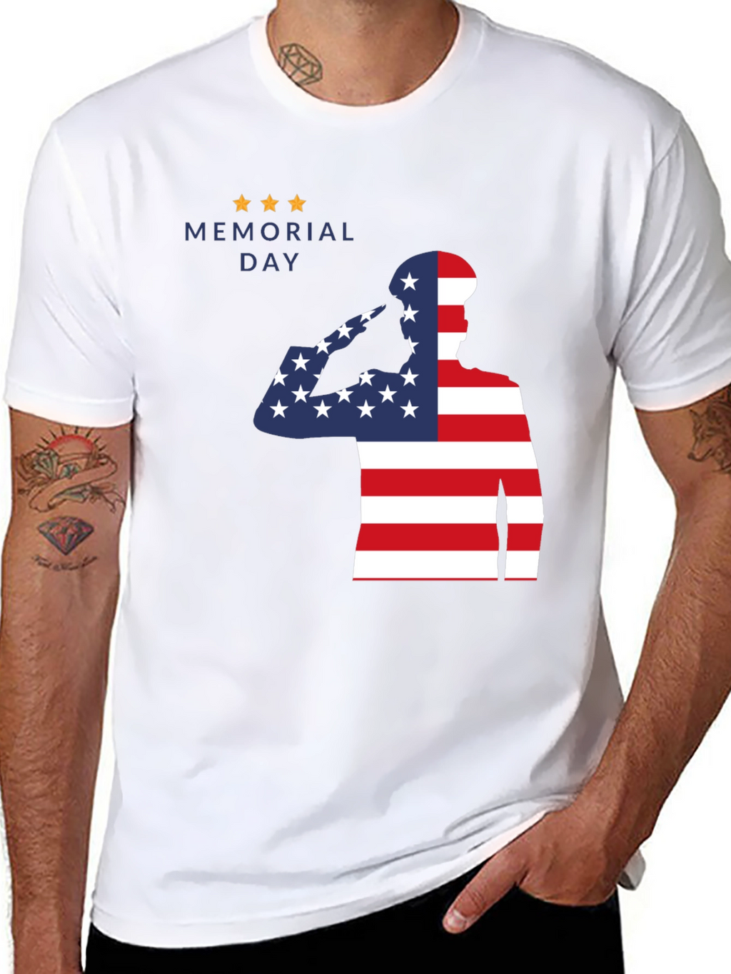 Memorial Day Patriotic American Flag Soldier T-Shirt
