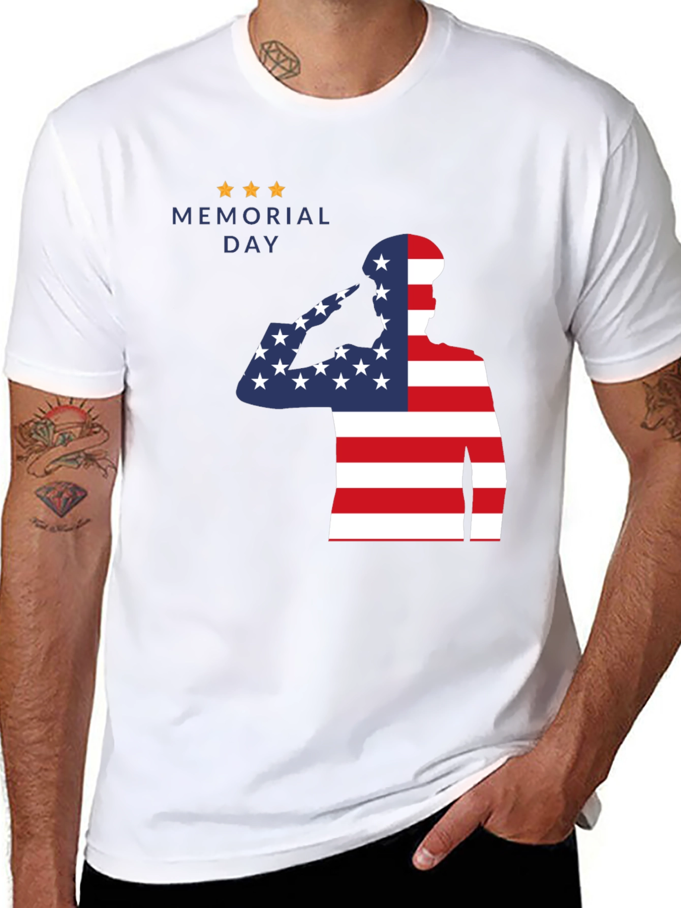 Memorial Day Patriotic American Flag Soldier T-Shirt