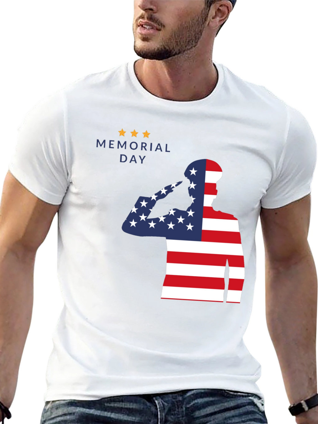 Memorial Day Patriotic American Flag Soldier T-Shirt