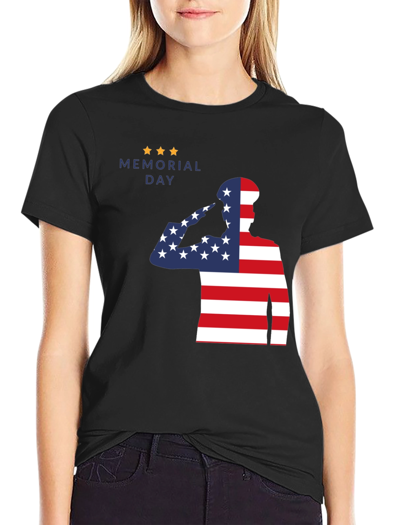 Memorial Day Patriotic American Flag Soldier T-Shirt